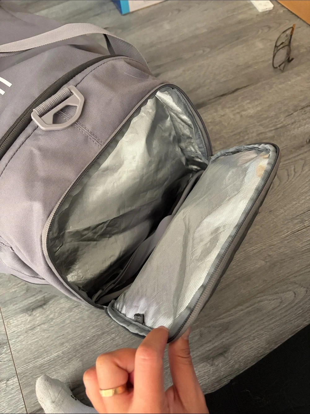 Nike Gray Duffel Bag with Orange Longhorn Accent